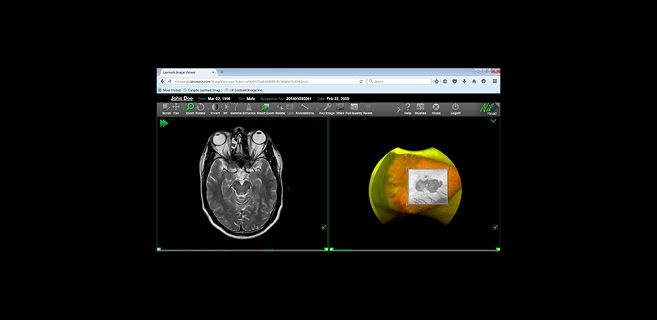 NilRead Enterprise Viewer shows DICOM and non-DICOM file types side by side.