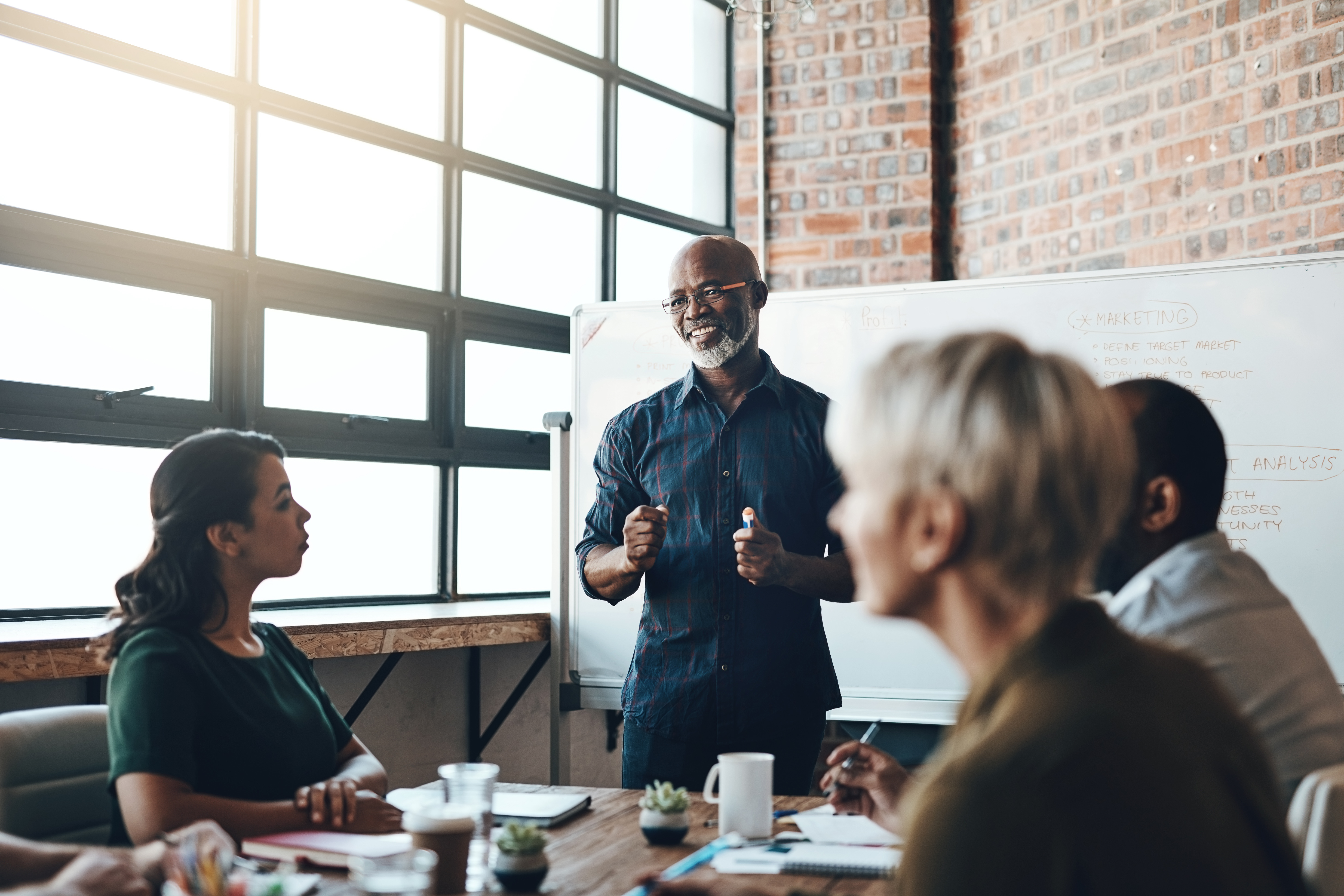 People talking in a conference room